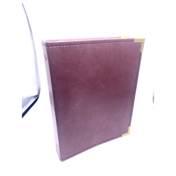 Vintage Cambridge Organizer 3 Ring Binder Vegan Leather Pink Organizer Journal - Picture 3 of 12